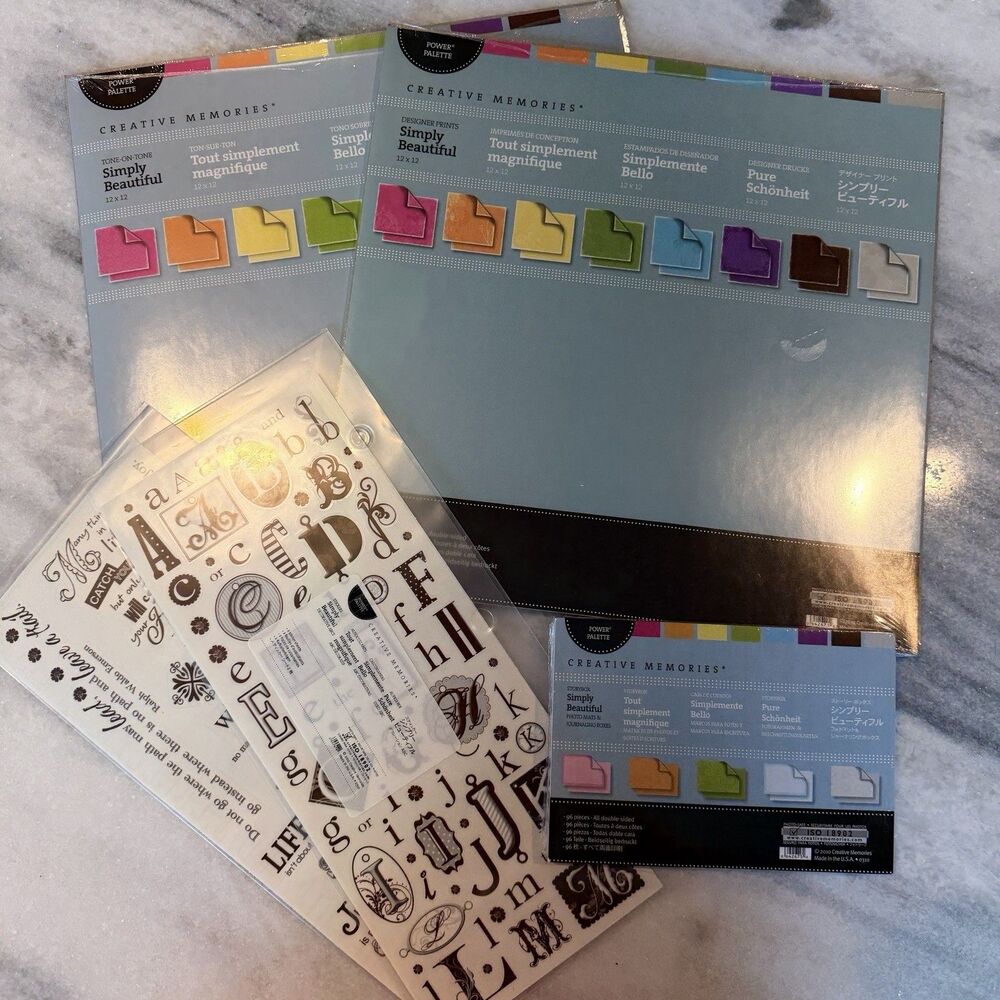 Creative Memories Lot New Simply Beautiful 12x12 Designer Paper Stickers 5pc